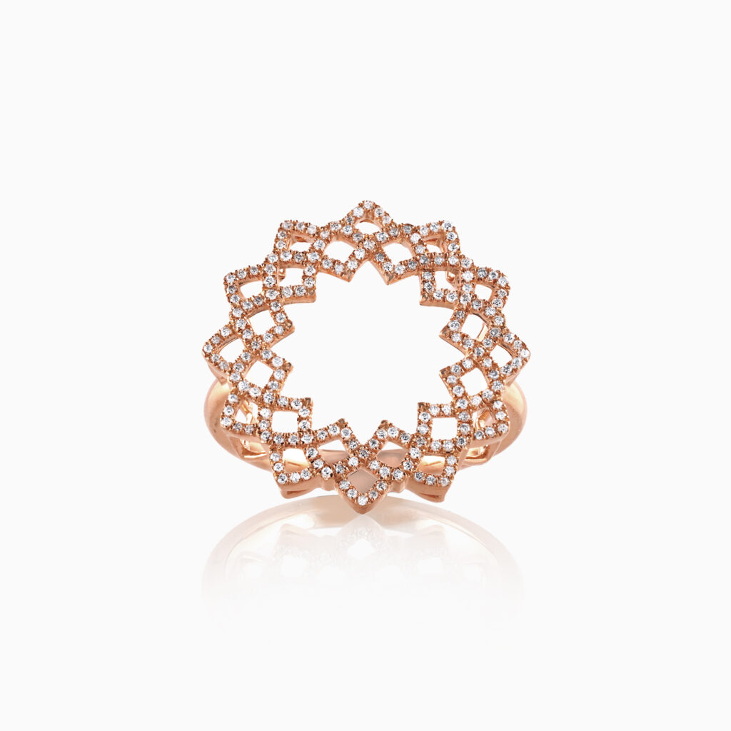 Diamond Rose Gold Florescence Ring Dinidu