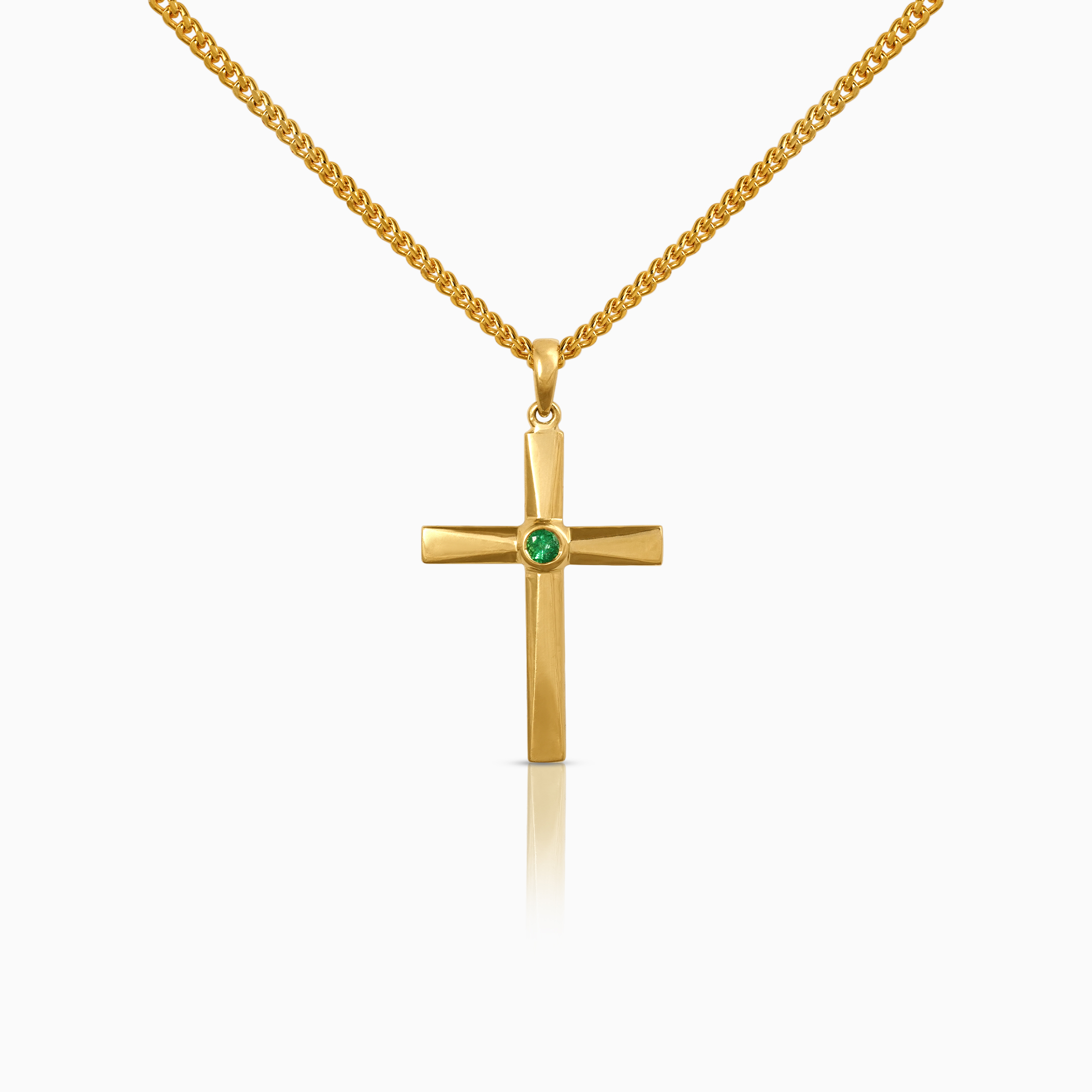 25JUN1201-Yellow Gold Emerald Cross - Product W (1)