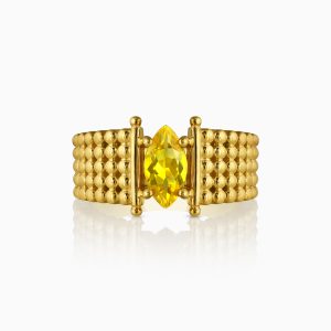 Veilisse Citrine and Yellow Gold Ring at DINIDU Colombo Sri Lanka