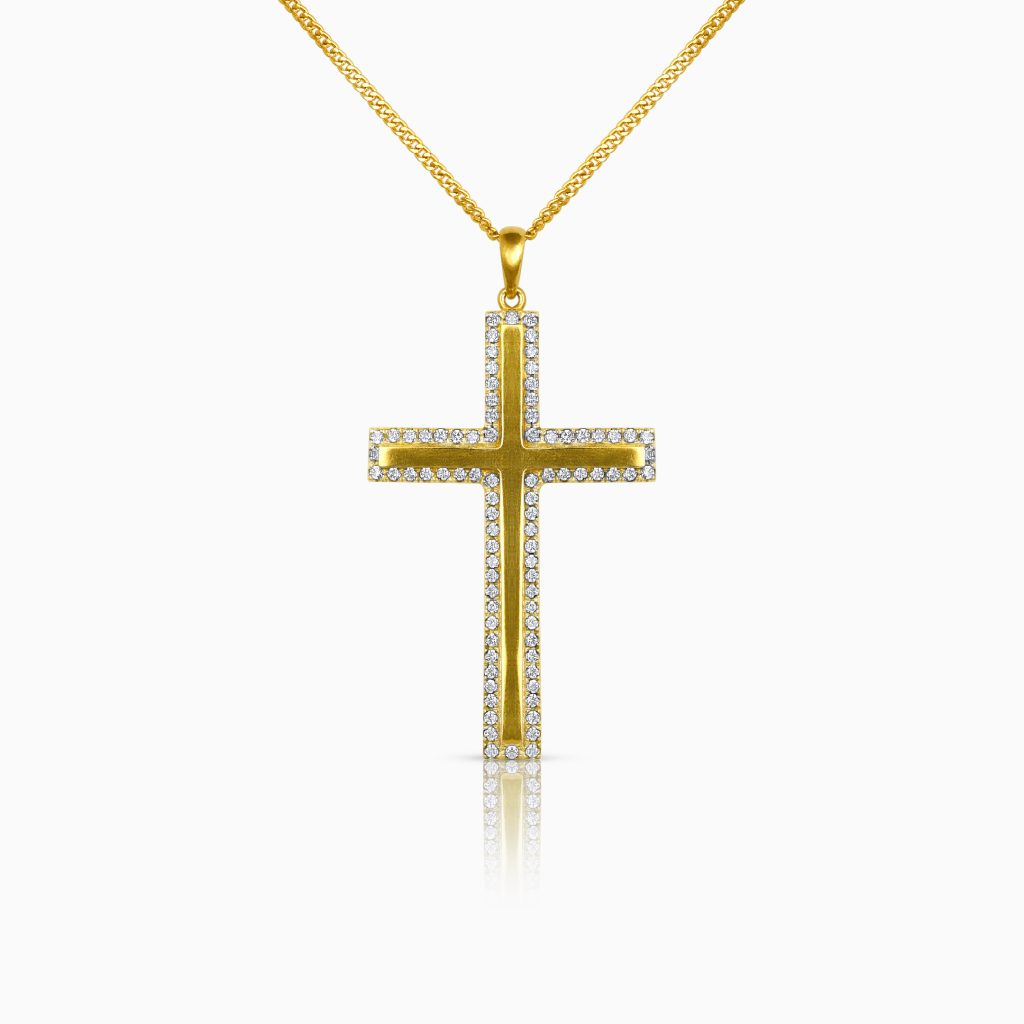 Evana Yellow Gold-Plated Silver Cross Pendant at DINIDU Colombo Sri Lanka
