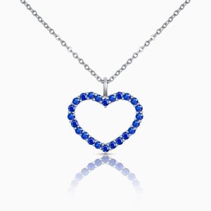 Sweetheart Blue Sapphires and White Gold Pendant at DINIDU Colombo Sri Lanka