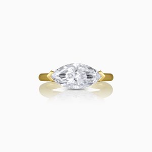 Mona Diamond and Yellow Gold Solitaire Ring at DINIDU Colombo Sri Lanka