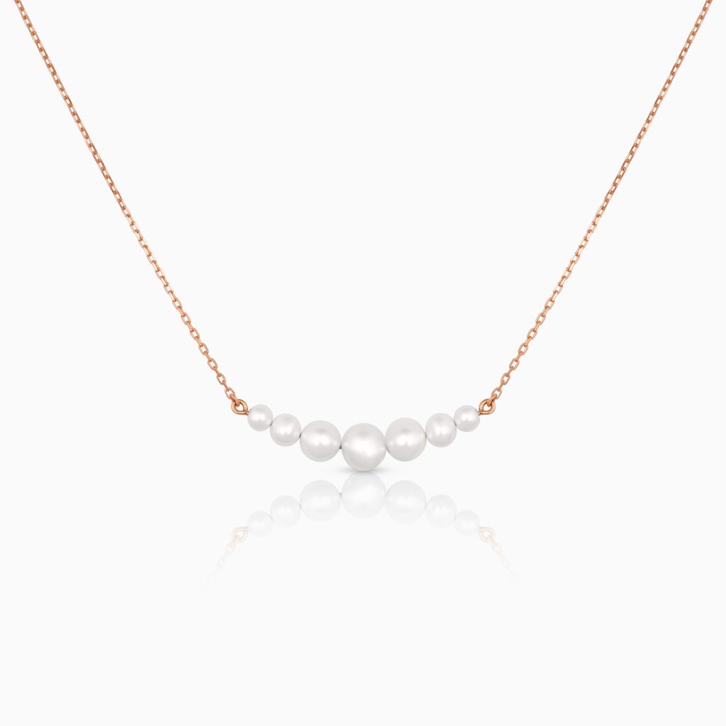 Ingrid Pearls and Rose Gold Necklace at DINIDU Colombo Sri Lanka