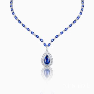 Lady Lara Blue Sapphires and Diamonds Necklace at DINIDU Colombo Sri Lanka