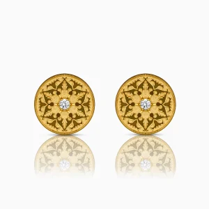 Fabian Yellow Gold-Plated Silver Cufflinks at DINIDU Colombo Sri Lanka