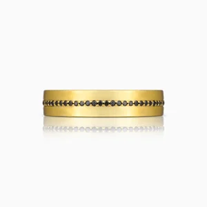 Bella Notte Black Zirconias and Yellow Gold Band at DINIDU Colombo Sri Lanka