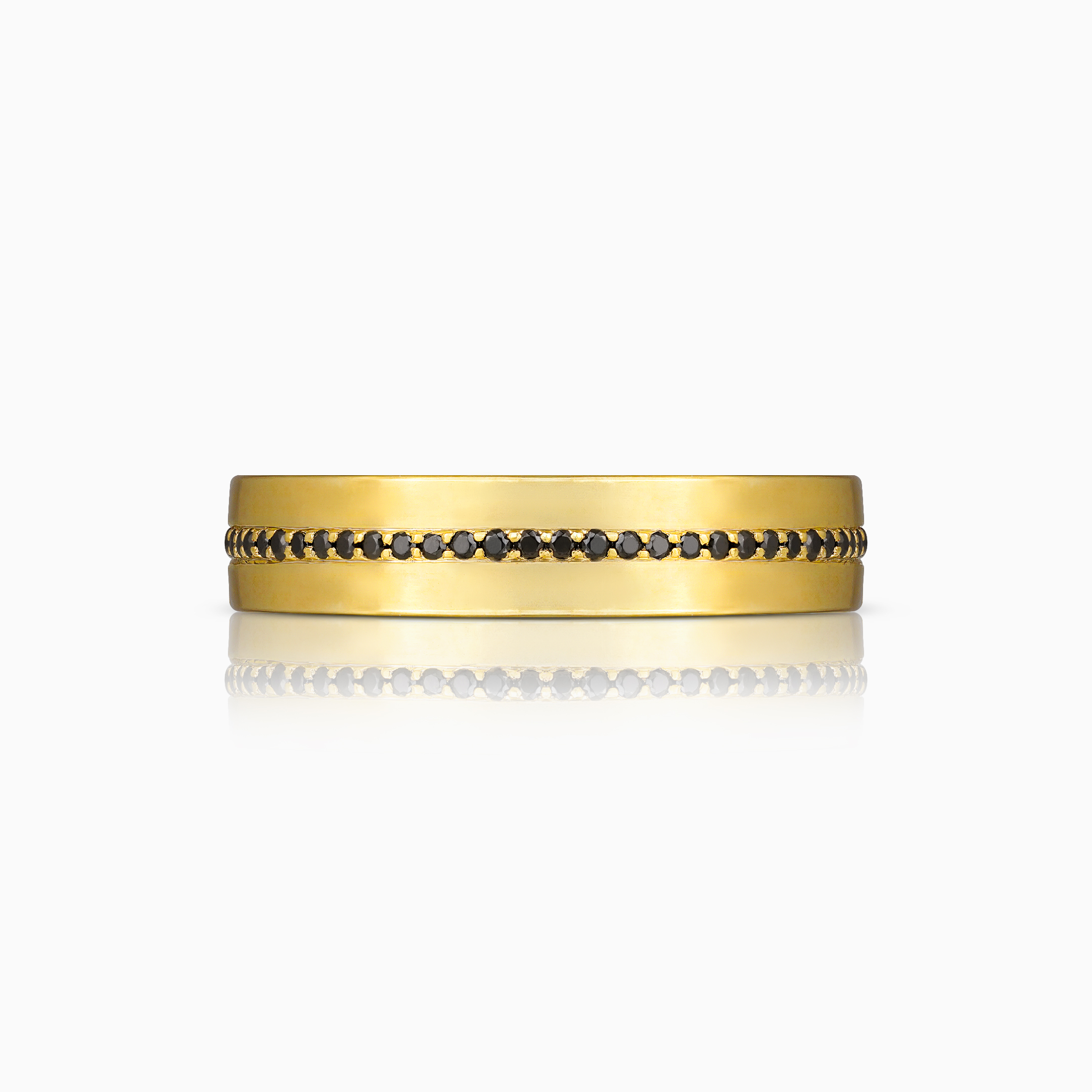 Bella Notte Black Zirconias and Yellow Gold Band at DINIDU Colombo Sri Lanka