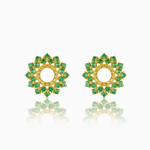 Milla Belle Emeralds and Yellow Sapphires Yellow Gold Earrings at DINIDU Colombo Sri Lanka