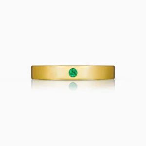 Quinn Emerald and Yellow Gold Band at DINIDU Colombo Sri Lanka