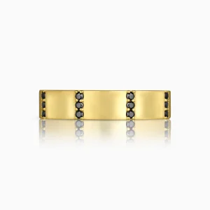 Morgan Black Zirconia Yellow Gold Band at DINIDU Colombo Sri Lanka