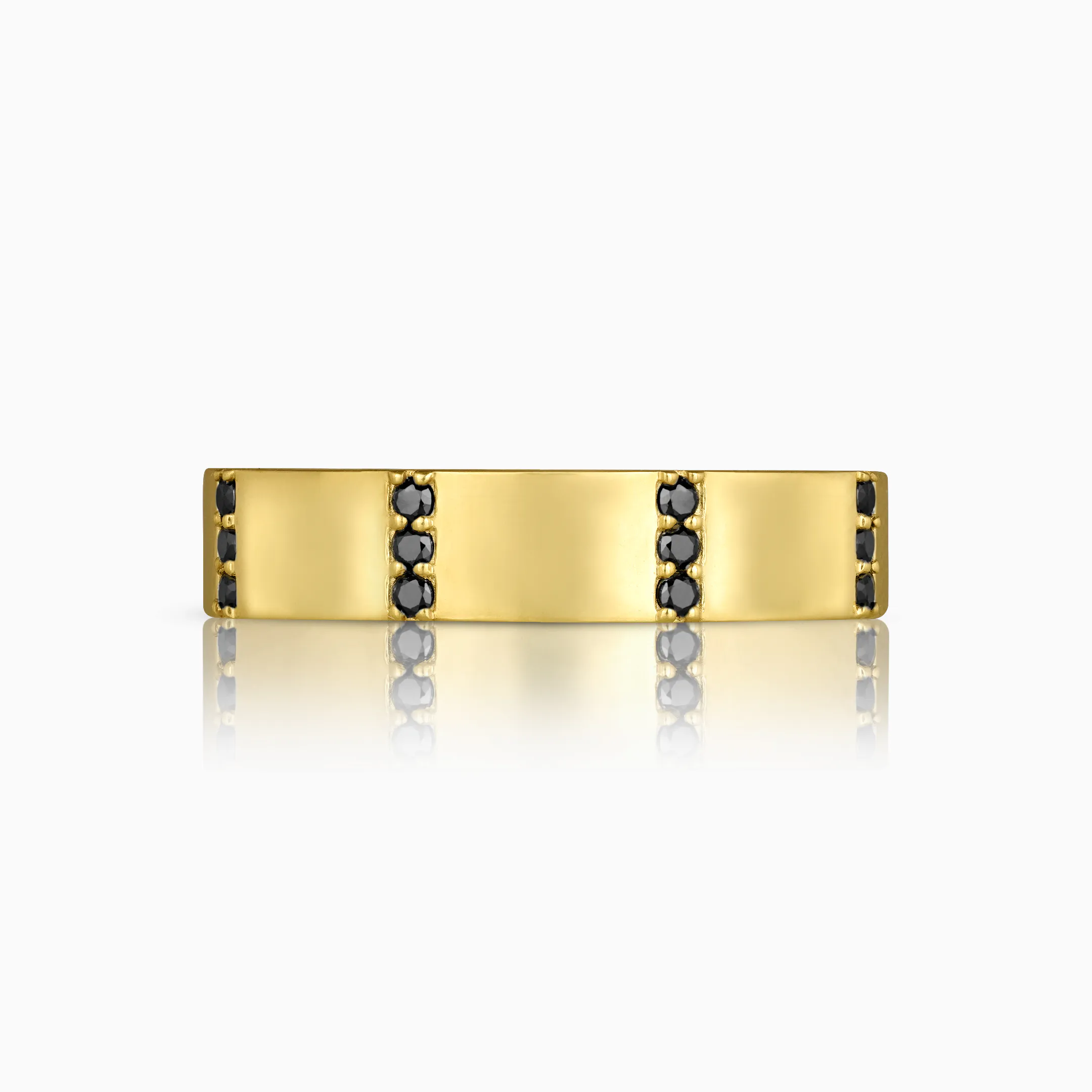 Morgan Black Zirconia Yellow Gold Band at DINIDU Colombo Sri Lanka