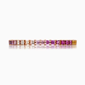 Rangoli Multicolour Sapphires and Rose Gold Tennis Bracelet at DINIDU Colombo Sri Lanka