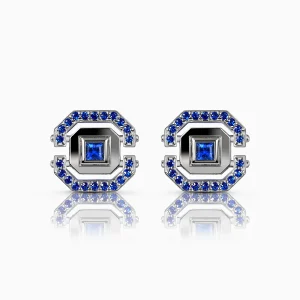 Hugo Blue Sapphires and Silver Cufflinks at DINIDU Colombo Sri Lanka