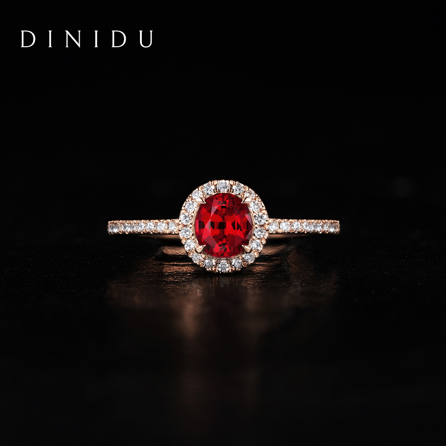 22AUG2402 - Red Ruby Diamond Rose Gold Ring - Style-01 1 (1)