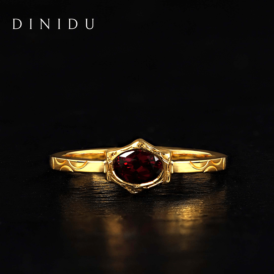 22DEC0203 - Yellow Gold Red Garnet - Style - 01 copy 1 (1)