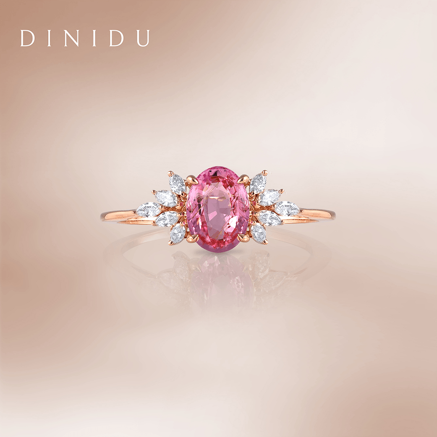 23JAN20-Pink Sapphire Six diamond Rose gold Ring - Product 01 copy New 1 (1)