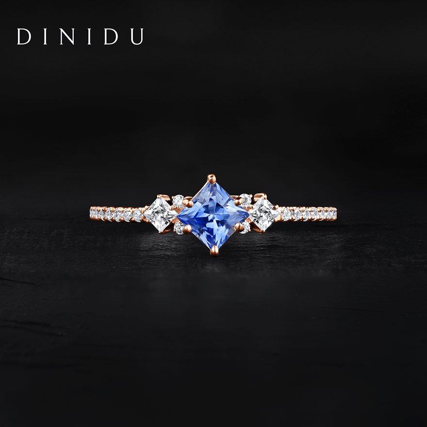 25DEC2302-Blue Sapphire Diamond Rose Gold Ring(DNS9117-SVBSCZ0001) - Style 03 copy 1 (1)